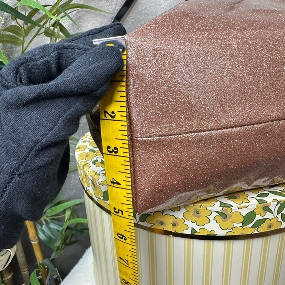 Kate Spade Live Colorfully Rose Gold Patent Glitter Sparkle Bon Shopper Tote Bag - Picture 13 of 15